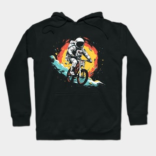 Intergalactic Bike Rider // Astronaut on a Bicycle in Outer Space Hoodie